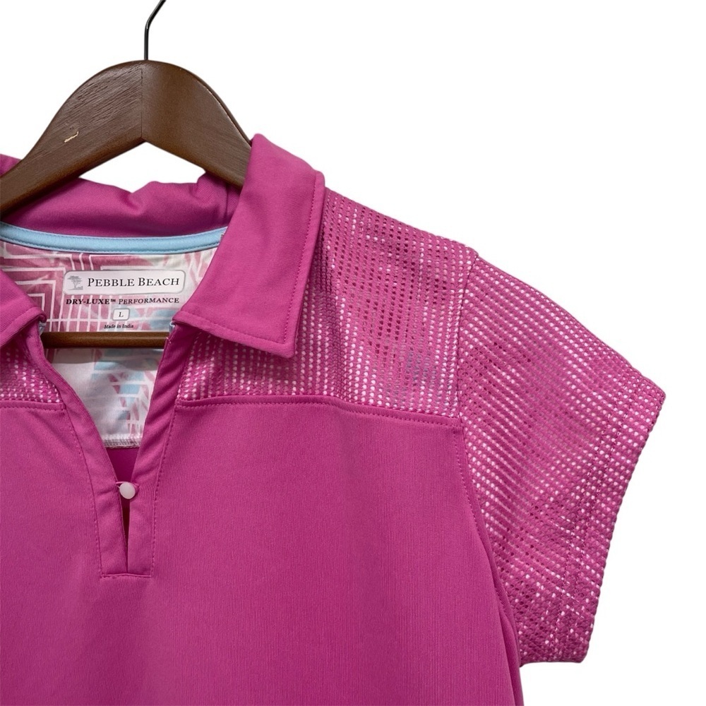 Pebble Beach Dry Luxe Pink Performance Golf Shirt Women’s Large